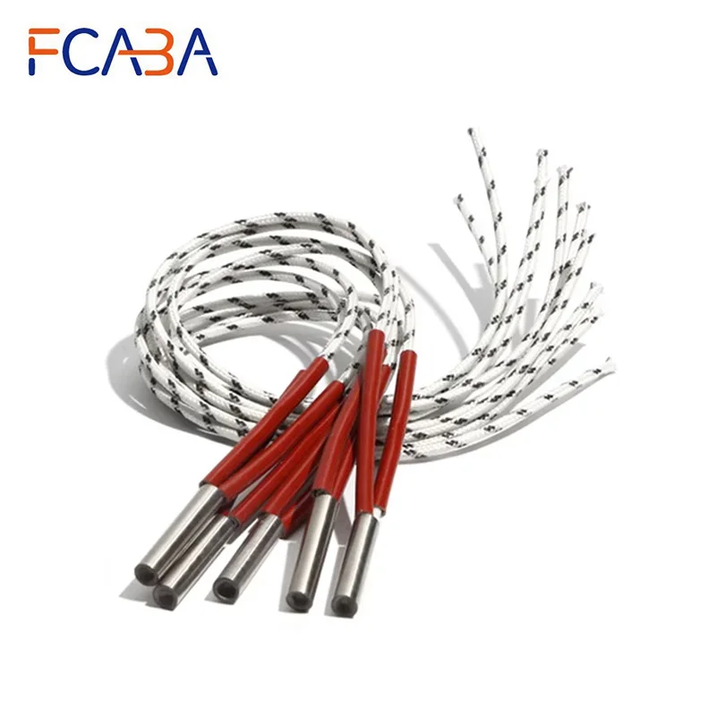 FCABA 5PCS 6mm 50~60mm 316SUS Cartridge Heater 110V/220V/380V Tubular Electric Element 120W/130W/140W/150W