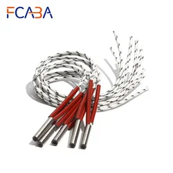 FCABA 5PCS 6mm 50~60mm 316SUS Cartridge Heater 110V/220V/380V Tubular Electric Element 120W/130W/140W/150W