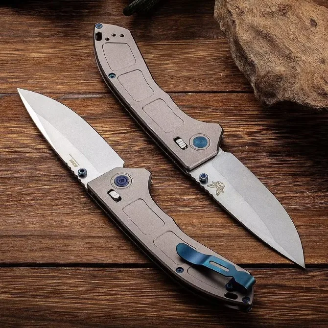 BM 748 Folding Pocket Knife TOP Seling D2 Blade Aluminum Alloy Handle Outdoor EDC Camping Hiking Hunting Survival Tool Gift