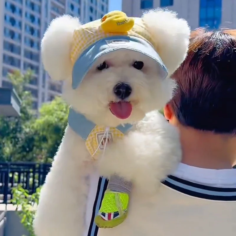 Three-piece Set Duck  Spring and Summer Pet Chest Harness Traction Rope Set Breathable Fabric For Cats & Puppies Suita