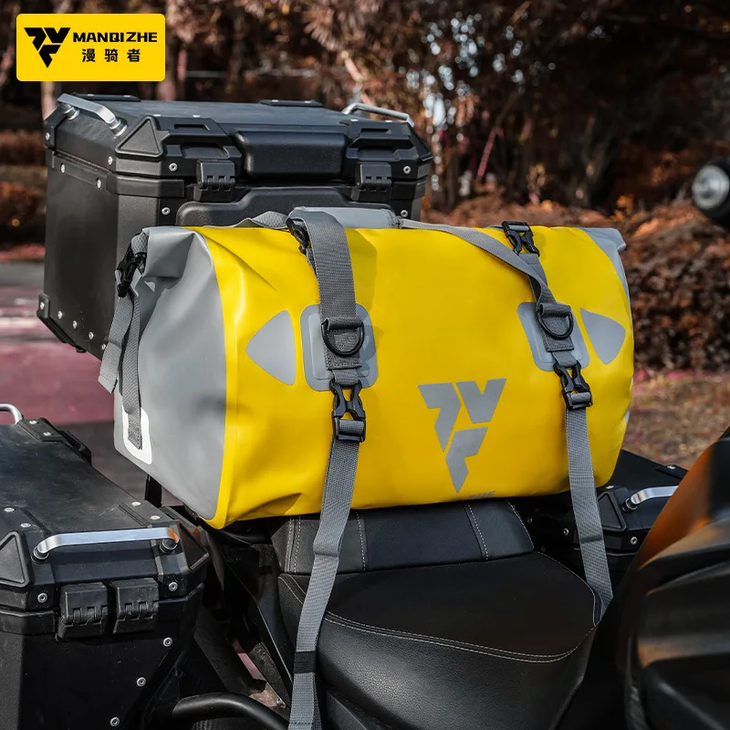 Manrider Motorcycle Rear Tail Bag Motorcycle Long Distance Waterproof Bag Storage Bag Motorcycle Large Capacity Backpack Handbag