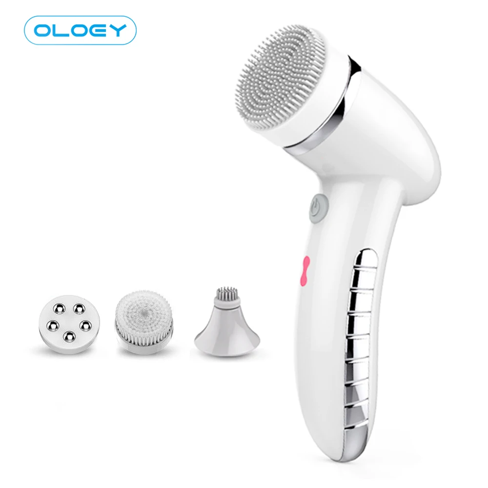 4 In 1 Electric Spin Brush Set Safe Wash Facial Cleansing Brush IPX6 USB Female For Skin Deep Cleaning Remove Blackhead Machine