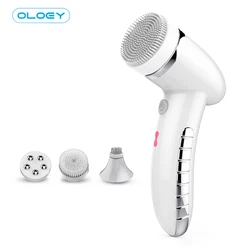 4 In 1 Electric Spin Brush Set Safe Wash Facial Cleansing Brush IPX6 USB Female For Skin Deep Cleaning Remove Blackhead Machine