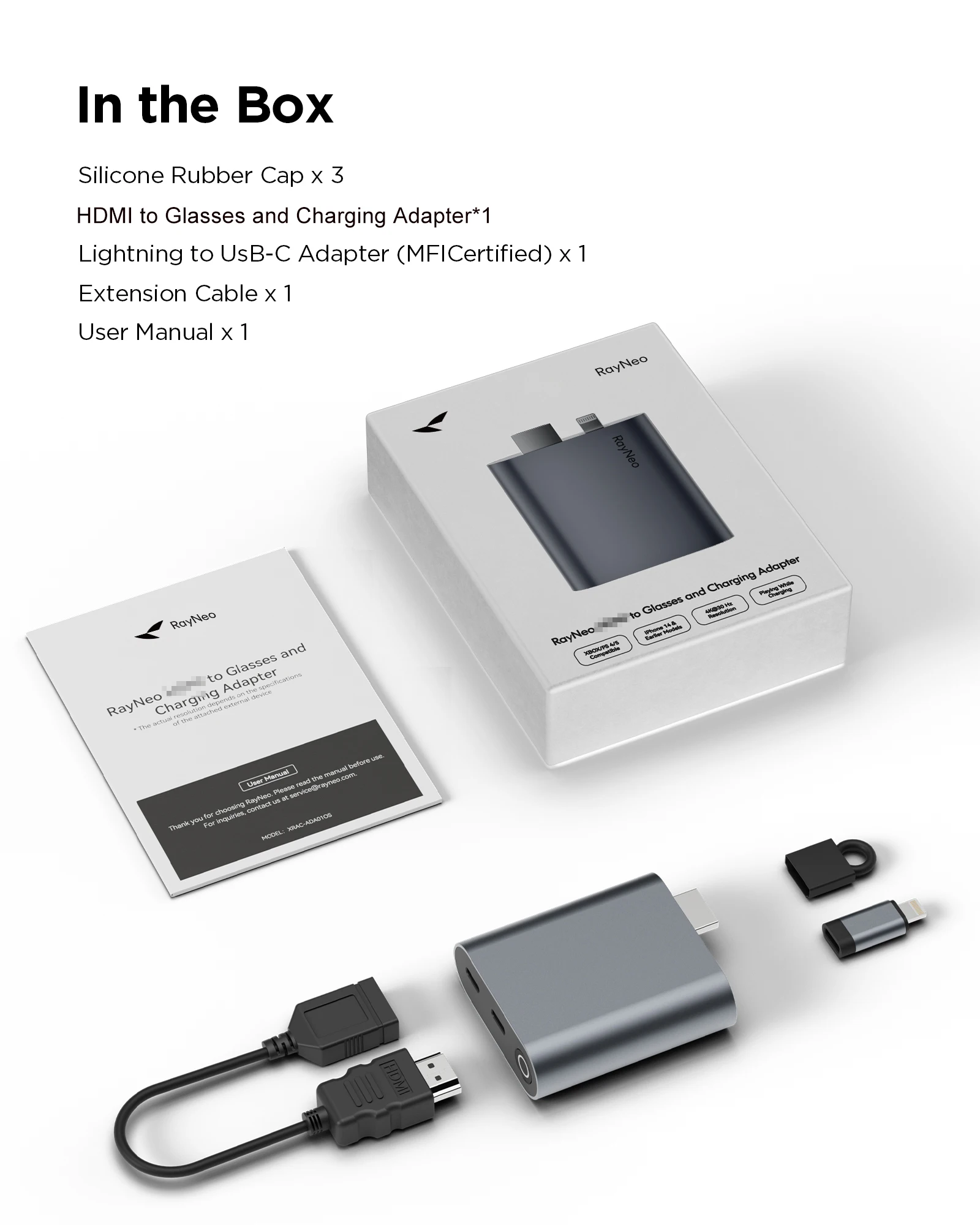 RayNeo HDMI Adapter Portable Adapter Portable Adapter Screen Companion While Charging