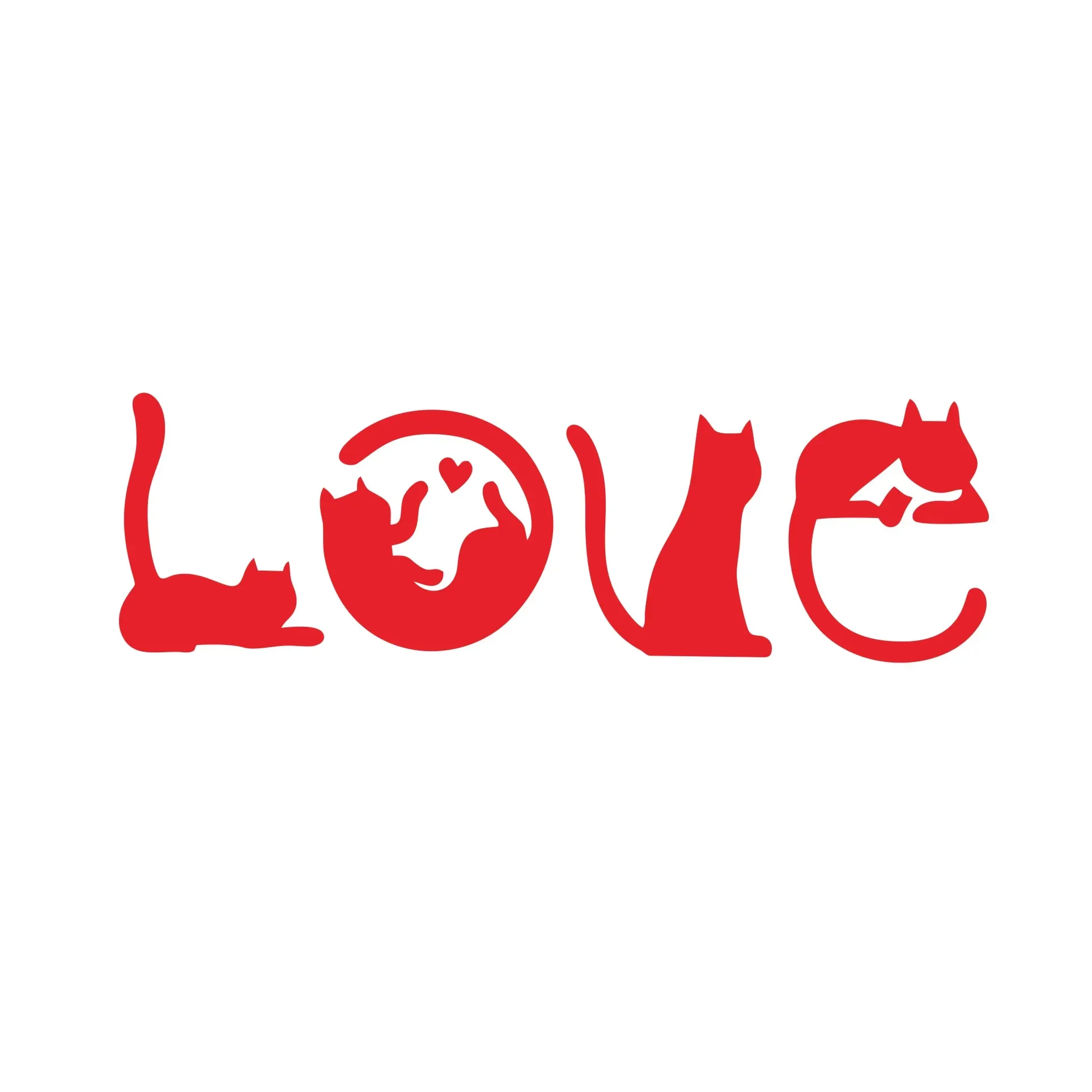 

Wholehearted design cat fight LOVE fashion creative cartoon car sticker windshield decoration scratch waterproof decal, 5CM