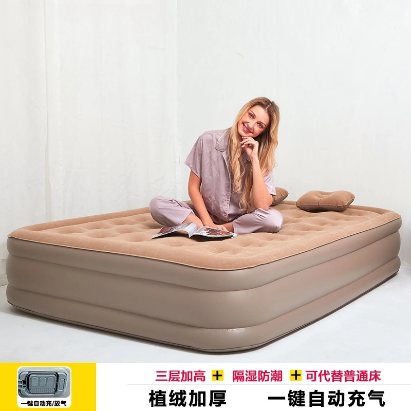 

Air mattress double bed raised home thickened folding inflatable bed single camping