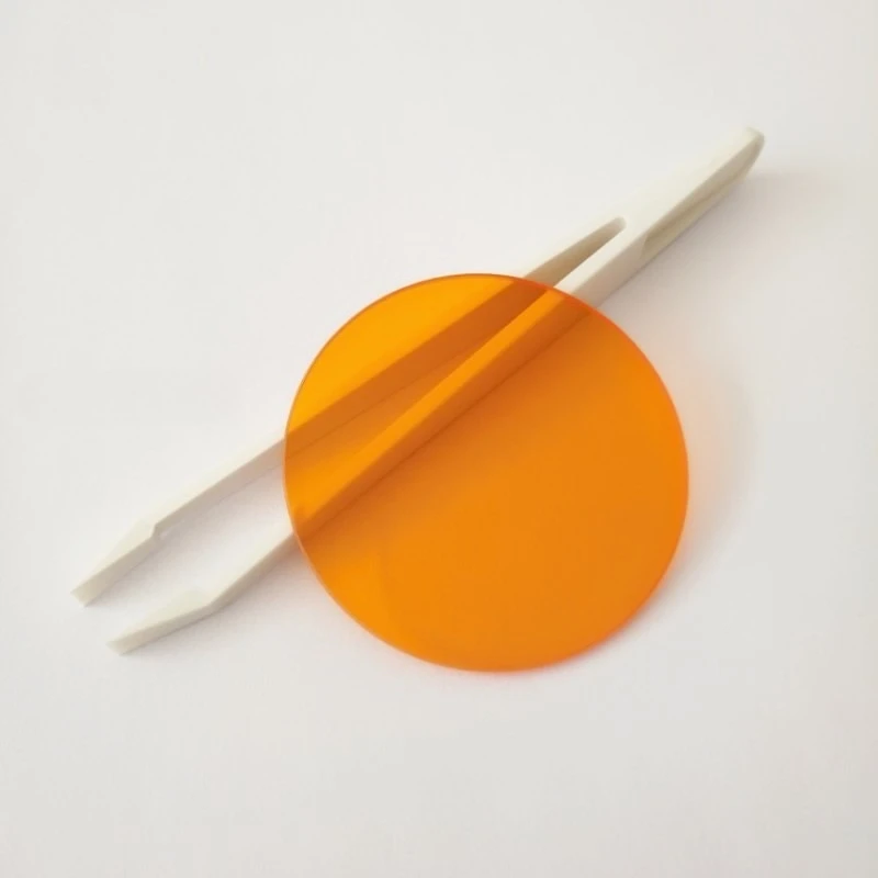 1PCS 45-80mm Lenses CB550 Orange-Red Optical Glass 550nm Cut-off Infrared Transmitting Filter Lens