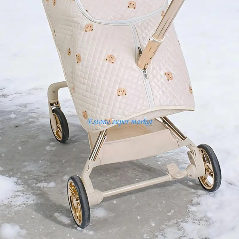090B Baby Carriage Protective Pram Rain Cover With Spacious Side Pockets
