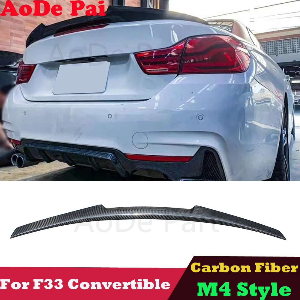 

F33 Spoiler Real Carbon Fiber Boot Ducktail Trunk Wings for BMW M4 F83 F33 Convertible 2014-2019