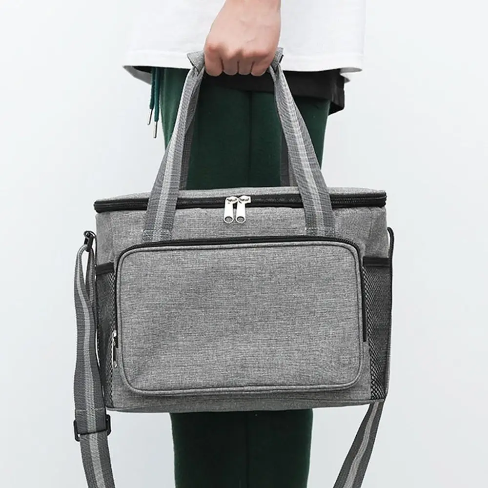 Portable 15L Thermal Lunch Bag Handheld Thickened Insulated Cooler Bag Waterproof Large Capacity Cooler Lunch Box Travel