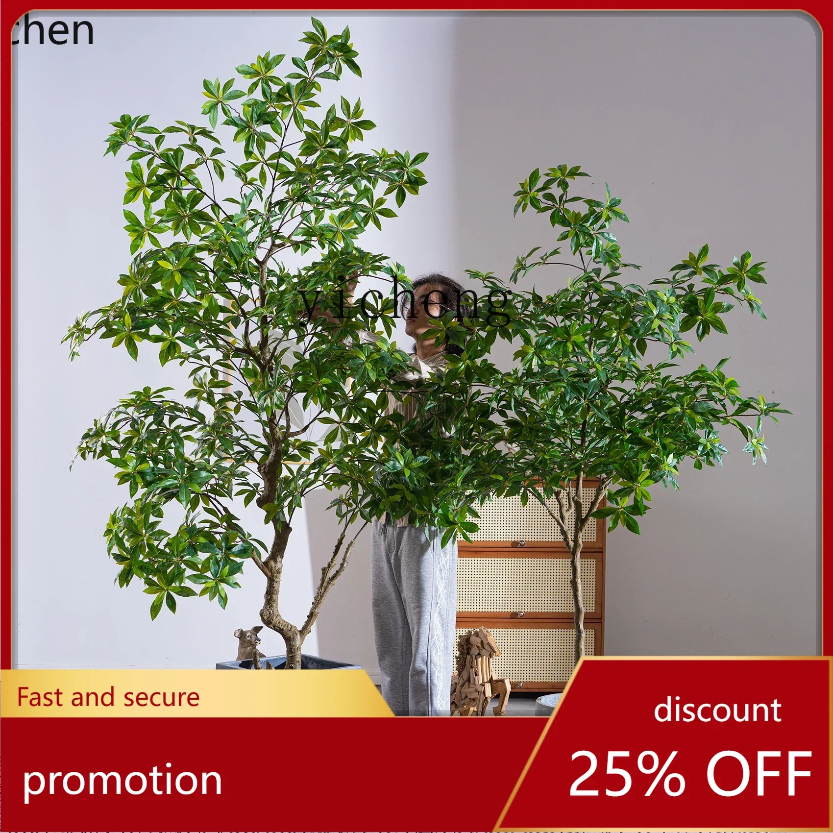 

HXL Horse Drunken Wood Artificial Tree Green Plant Indoor Bionic Plant Potted Landscape Ornament