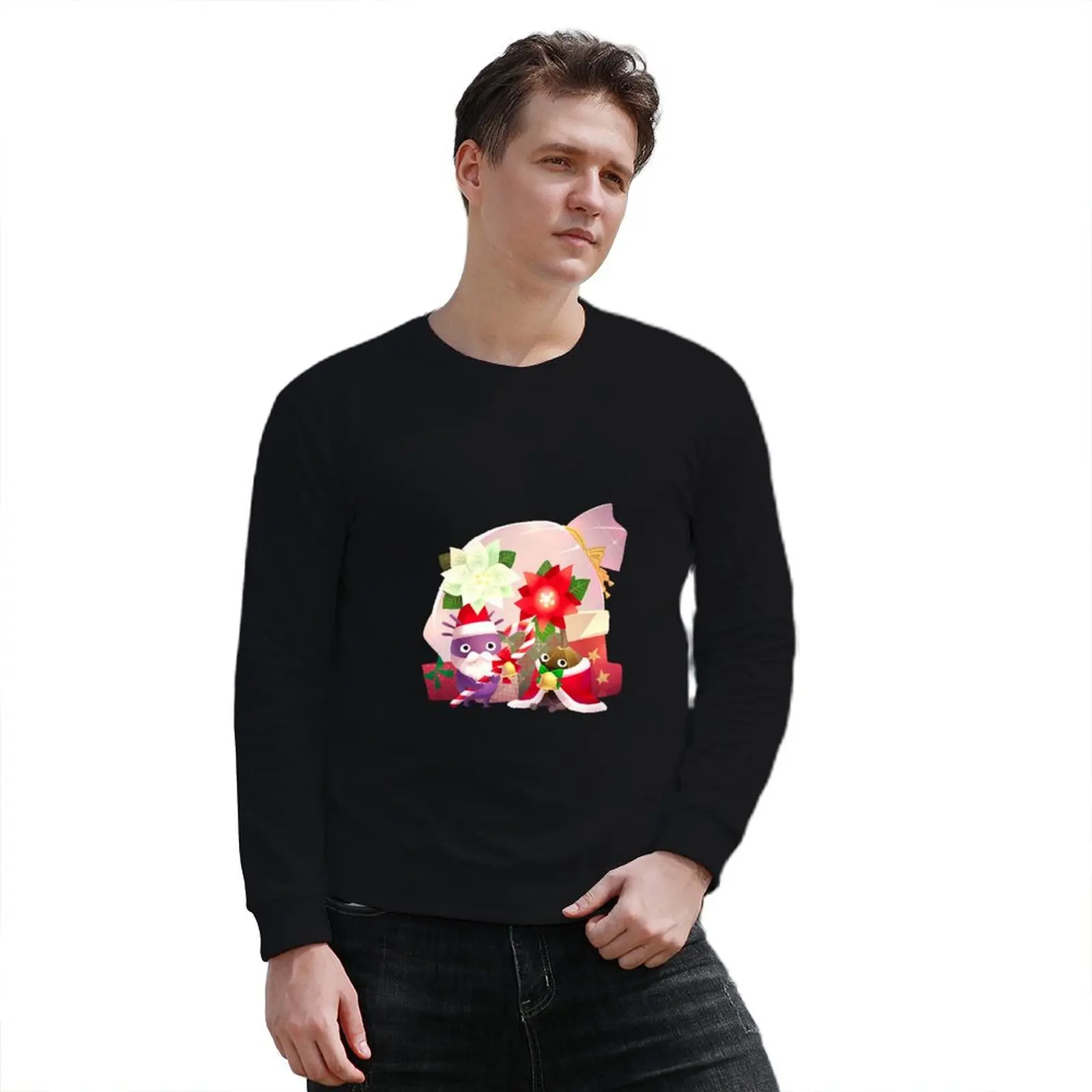 Pikmin Feliz Navidad Sudadera con capucha chaqueta de otoño hombres sudaderas