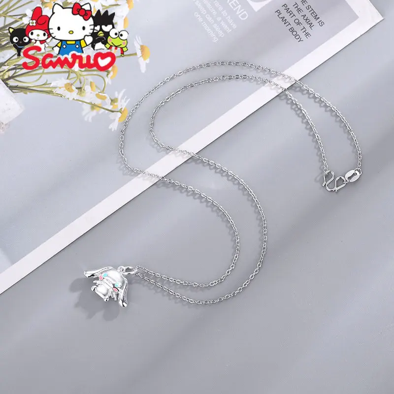 Sanrio Cinnamoroll Glue Drop Big Eared Dog Pendant Necklace Girls\' Niche Design Gift Chain Pendant Women Accessories Kids Gifts