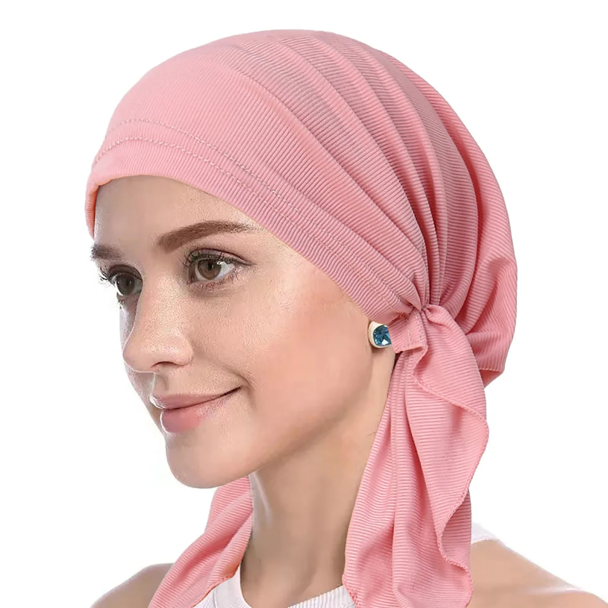 Plain Under Scarf Hijab Pre-tied Hat Women Muslim Turbantes Bandana Beanie Bone Arab Bonnet Hats Chemo Cap Beanies Wrap Headwear