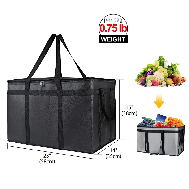 Large Capacity Picnic Bag Insulated Food Delivery Bag Pizza Delivery Bags For Food Warming Cooler Grocery Bag For Party Catering