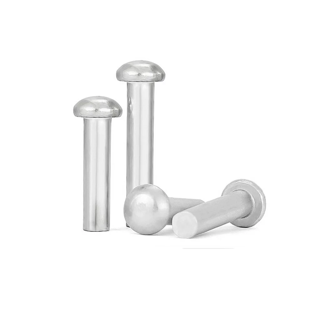 2/100 Stück M2 M2,5 M3 M4 M5 M6 M8 M10 massives Aluminium GB867 Knopf Semi Dome Rundkopf Percussion Punch selbststeckende Niete