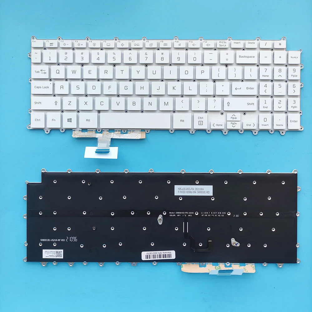 16Z90P US Backlight Keyboard For LG Gram 16Z90P 16Z90P-G 16Z90P-K 16Z90P-N 16zd90p -gx50k Notebook White