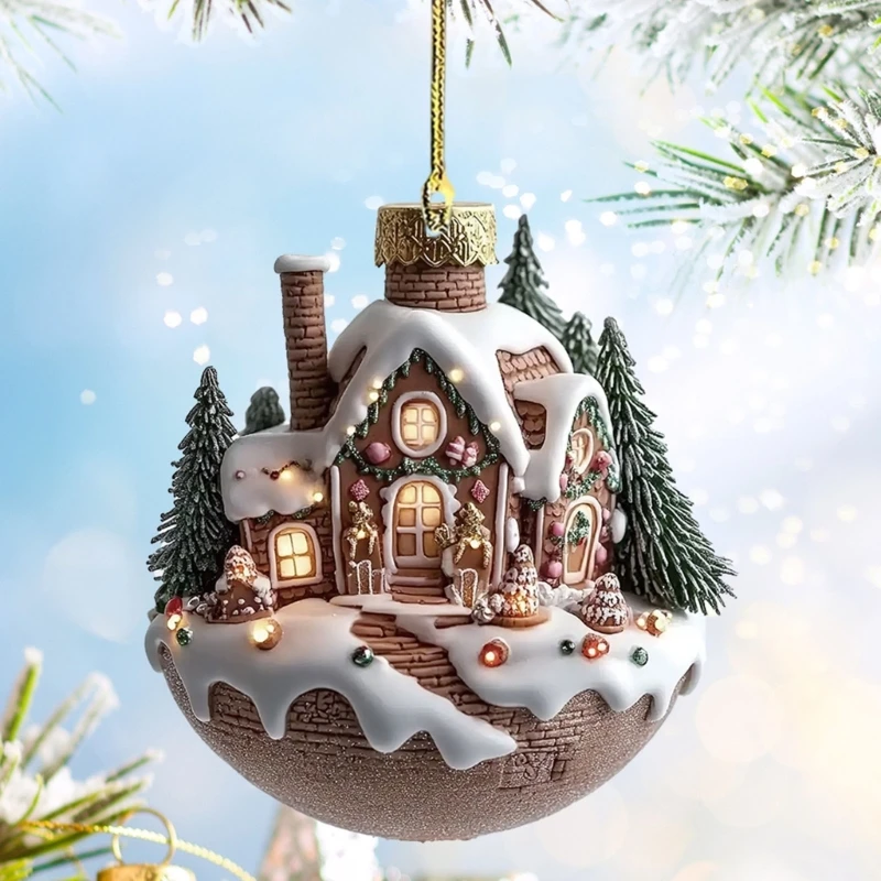 

Weather Resistant Christmas Tree Cottage Embellishment Acrylic Homes Adornment For Bedroom Or Study Room