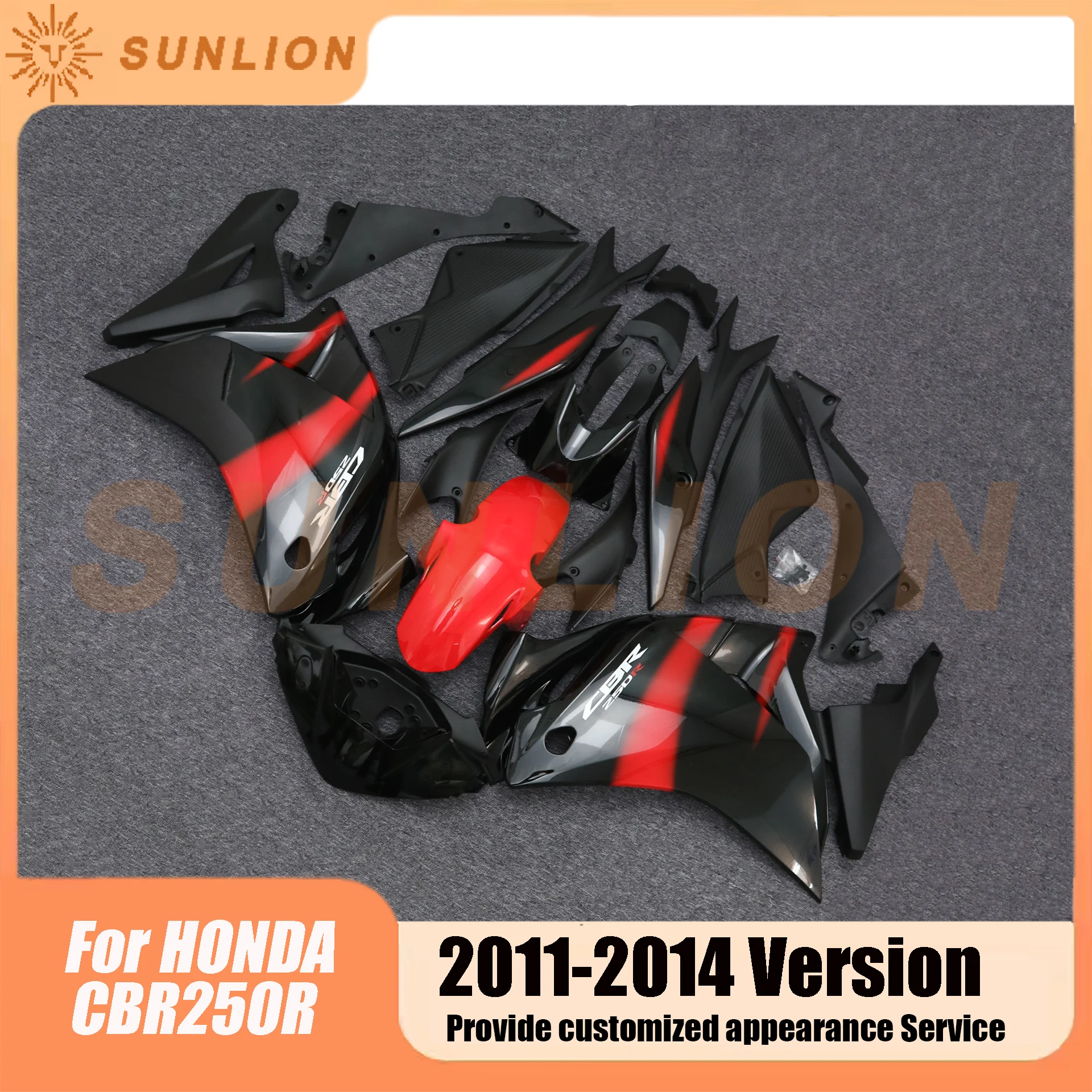 For HONDA CBR250R CBR 250R CBR250 R 20112012 2013 2014 Full Fairing Motorcycle ABS Injection molding Full Body Fit Fairing