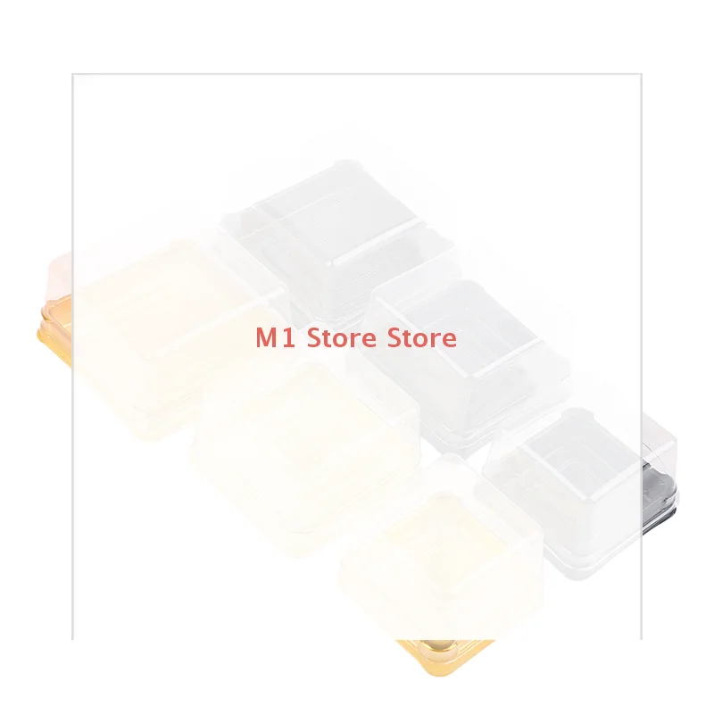 

50Pcs Dessert Egg-Yolk-Puff BoxTransparent Square Plastic Muffin Packaging Boxes Moon Cake Container Baking Food Packing