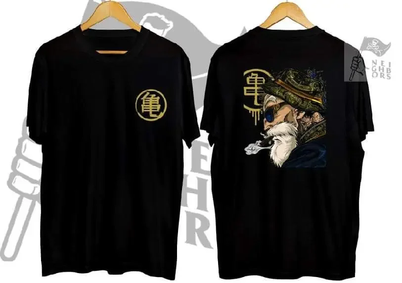 

2026 Summer Dragon Ball Master Roshi Men's T-Shirt Kame Symbol Graphic Oversized 100% Cotton Breathable Casual Short Sleeve Tee