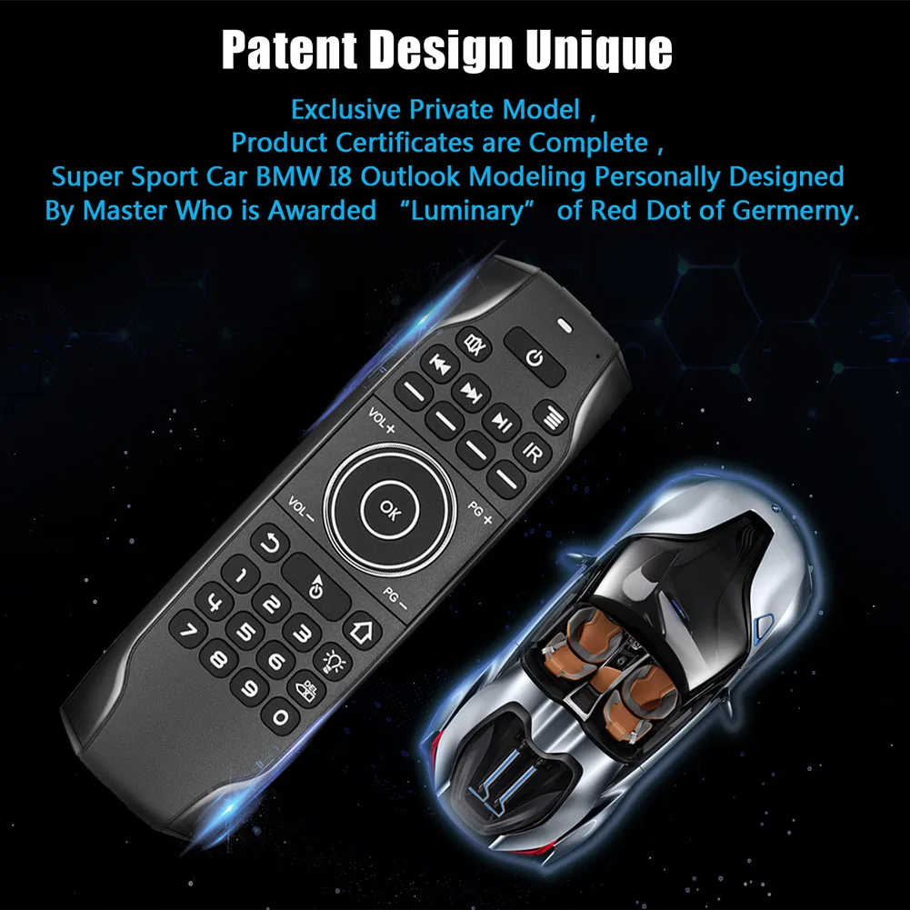 

3.7-4.2V Wireless Remote Control Keyboard Bluetooth-compatible IR Backlight Remote Control Micro USB Charging for Android TV Box