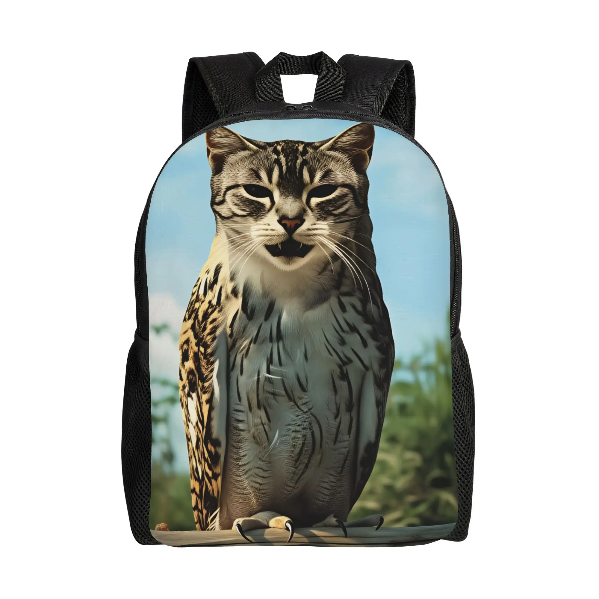 

Meowl Meme Backpack for Men Women Casual High School Daypack Cat Owl Steal A Brainrot Laptop Computer Shoulder Bag Lightweight