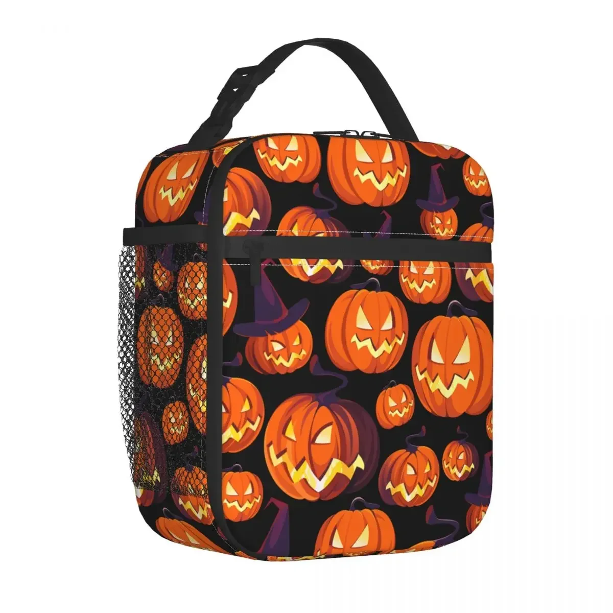 Halloween Pompoenen Geïsoleerde Lunchtassen Thermische Zak Herbruikbare Lekvrije Tote Lunchbox Voedselzak Schoolreizen