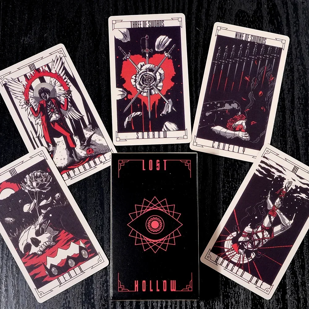 The Lost Hollow Tarot Deck with 80 Major and Minor 78 Card Pocket Size Deck Fortune Telling Game Divination Tools Zodiac Element