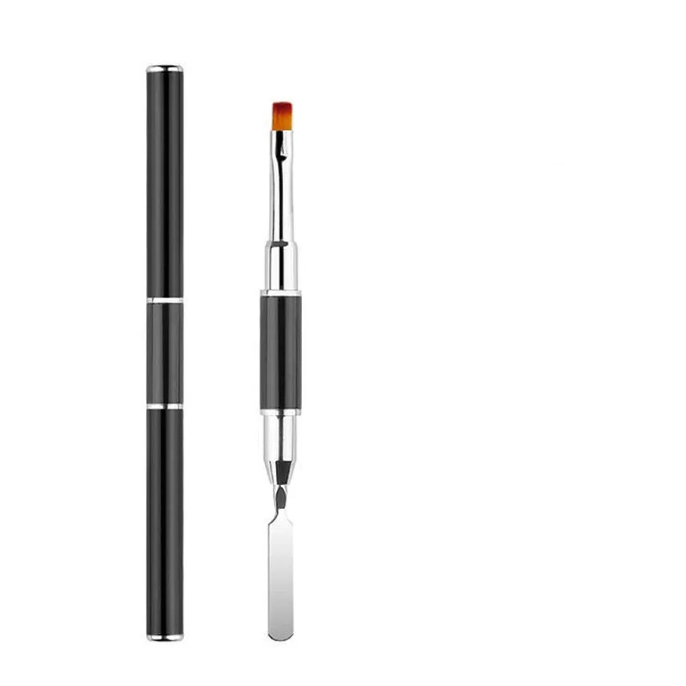 Spazzola e raccoglitore per gel durevole 2 IN 1 Spazzola per unghie in gel portatile a doppia estremità portatile a doppia estremità Spazzola e spatola per unghie