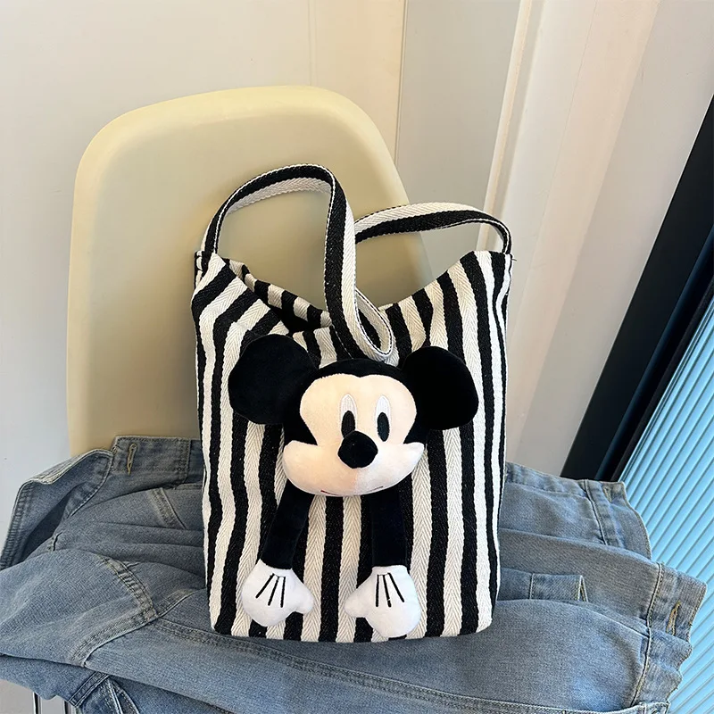 

Женская милая сумка-тоут с героями мультфильмов, сумка для хранения, сумка для покупок Disney с Микки Маусом, большая вместительная холщовая сумка на плечо