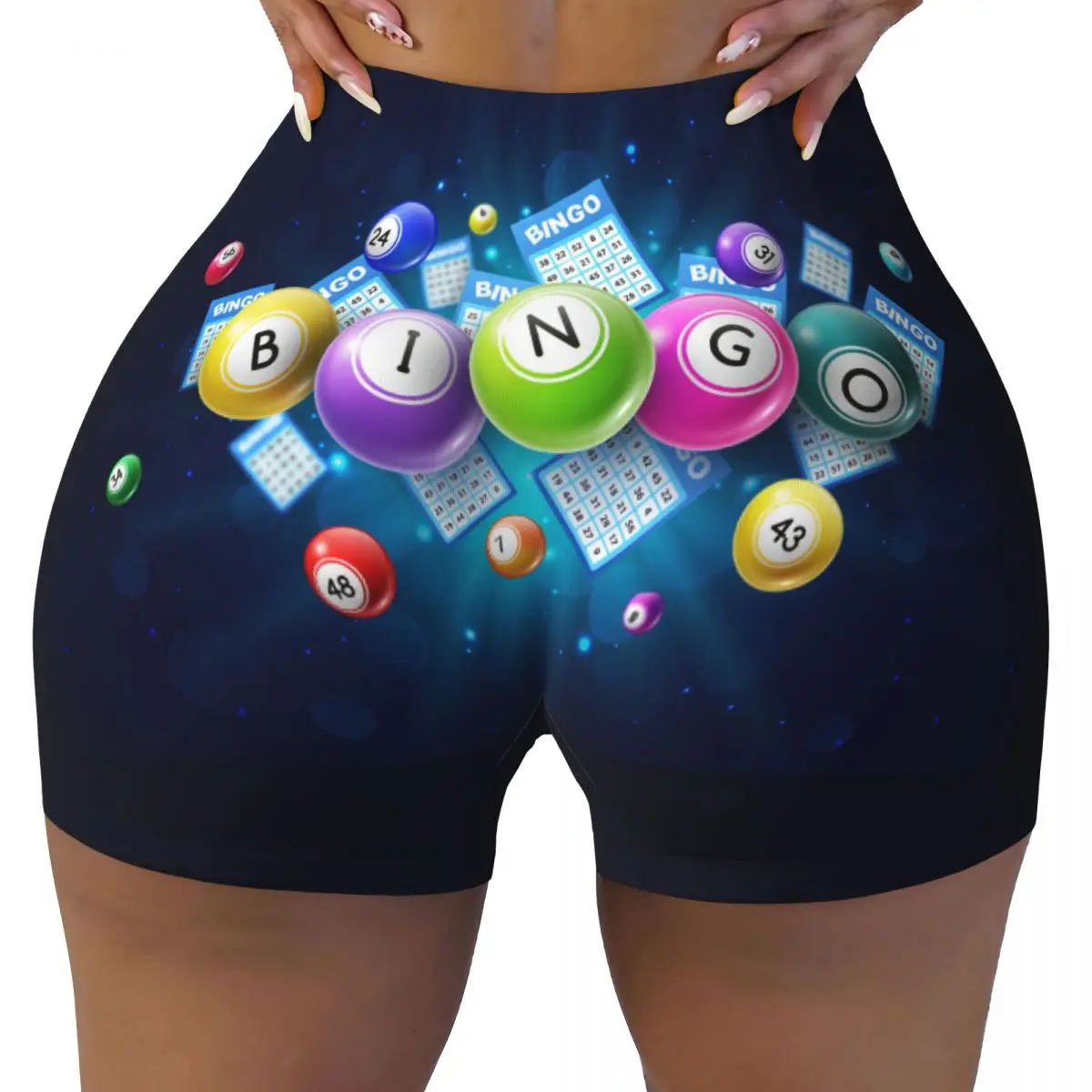 Custom Hot Game Bingo Running Volleyball Gym Shorts Women Athletic Workout Yoga Shorts