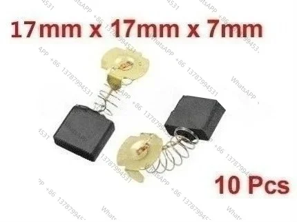 10pcs Springs Type Electric Motor Tool Carbon Brushes 7x17x17mm Wires Power Tool Hammer Saw Drill Grinder 3/11
