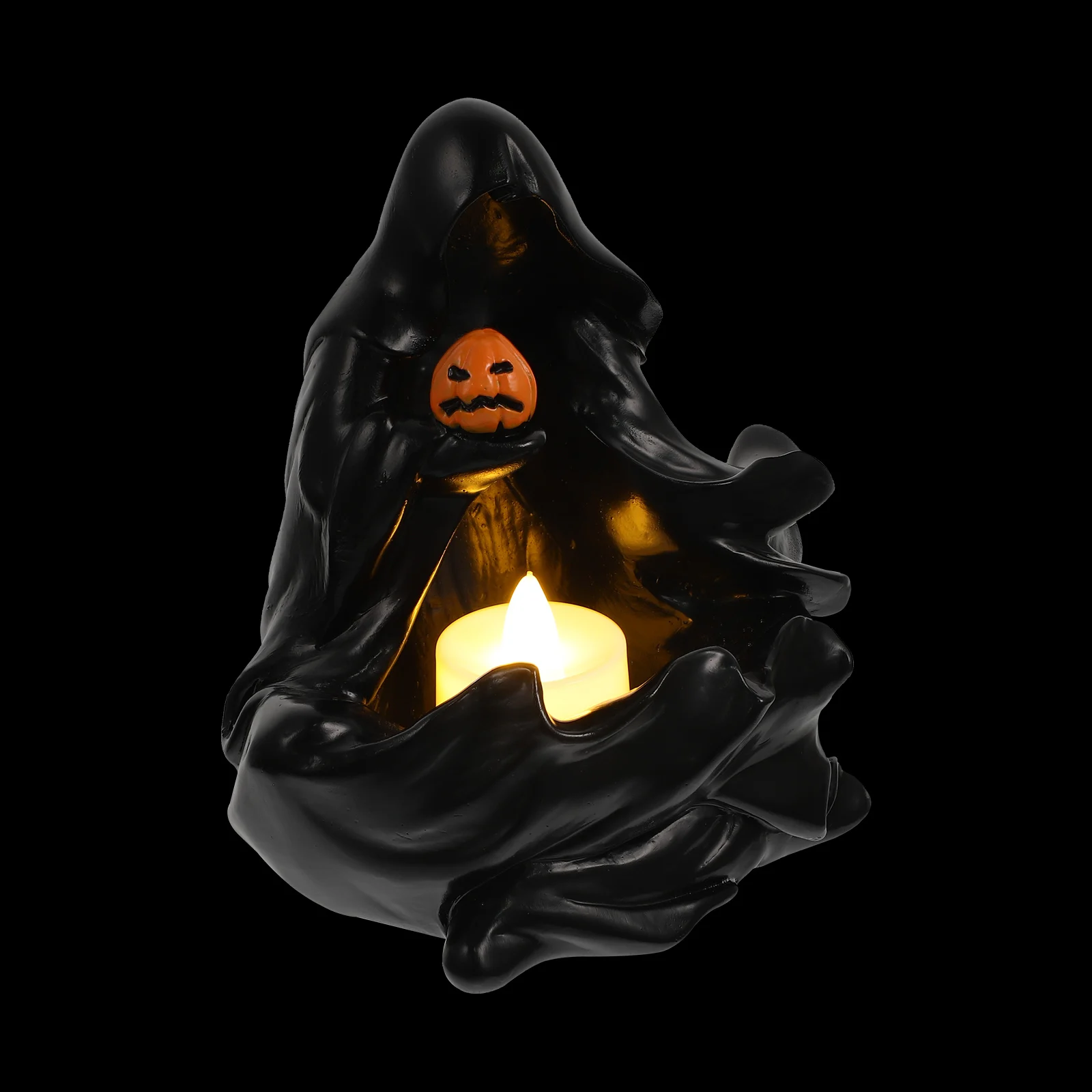 

Pumpkin Candlestick Ornaments Halloween Table Centerpieces Ghost Tealight Holder Container Outdoor Festival