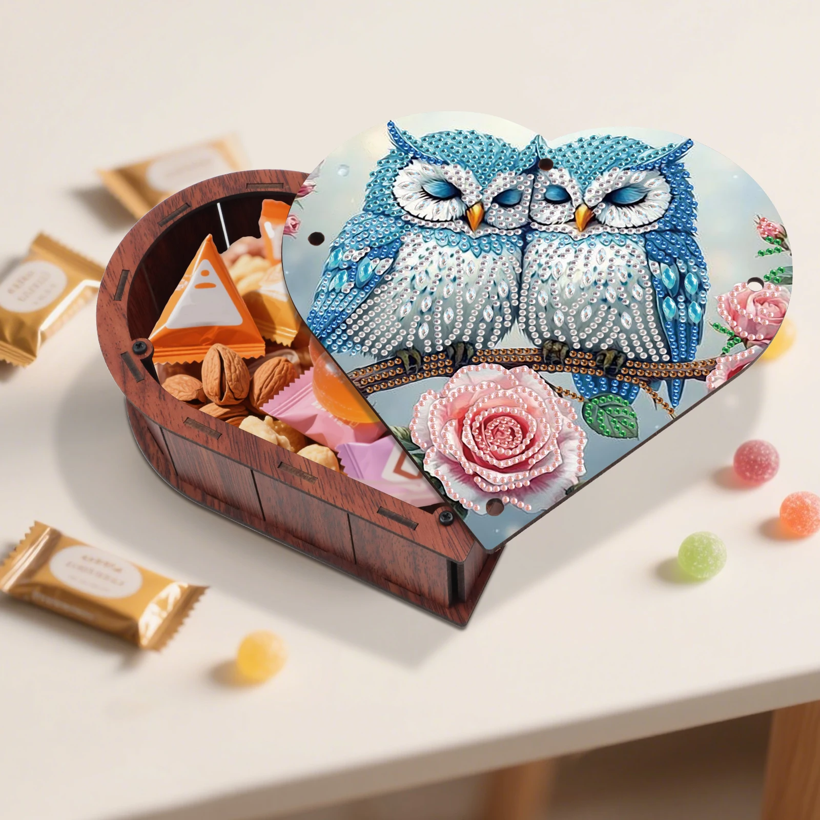 Diamond Painting Heart Shaped Box Kits,Animal Couple Diamond Art Special Shape Diamond Art Decoration Creative for Handmade Gift view 6