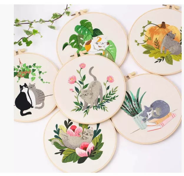 New Embroidery DIY Material Package Set Cross border Cat Pattern Amazon Cross Embroidery Su Embroidery