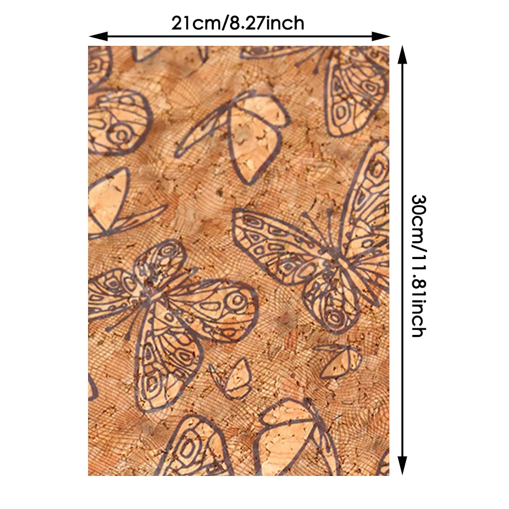 A4 New printed Cork fabric Flowers Butterflies City Owl DIY Production Pocket Notebook Cover