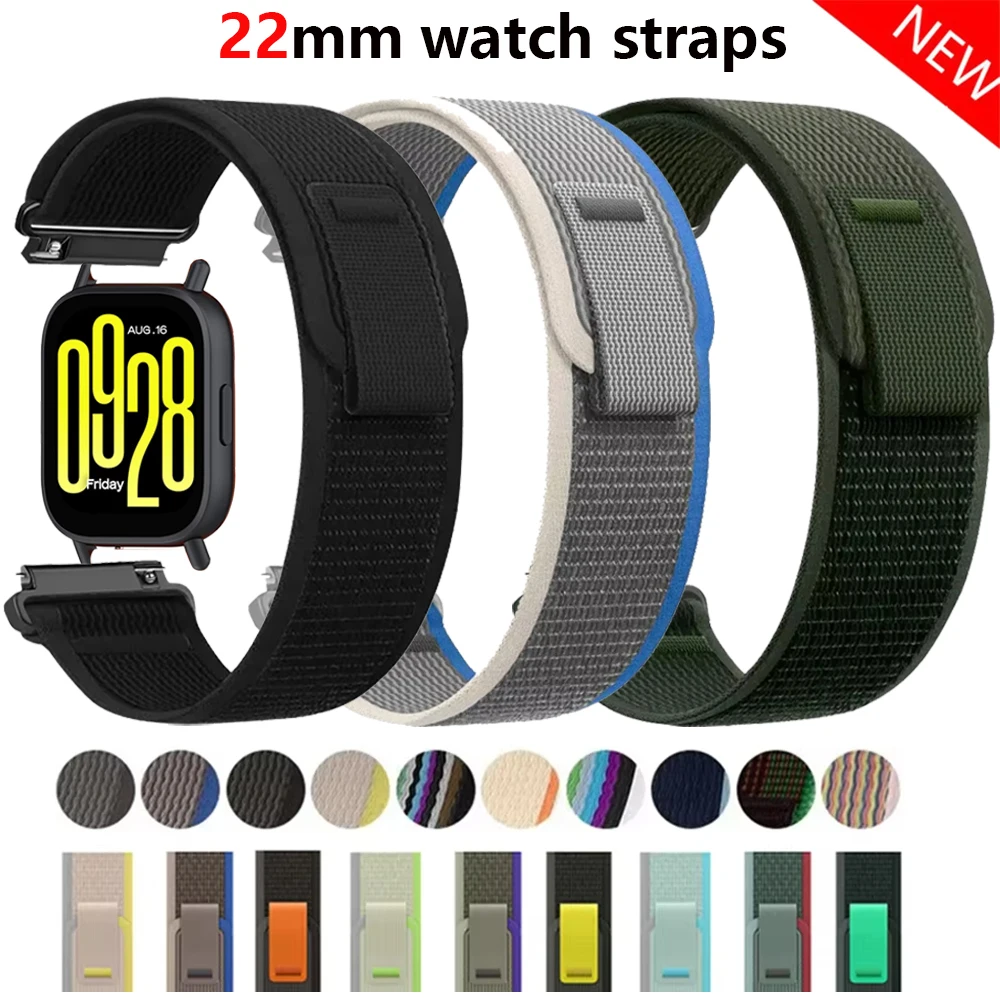 �y�Z�[�����zRedmi Watch 5 Active/5 Lite�AAmazfit Bip 6/5/Balance 2/Helio 22mm�Ή��̃i�C�������X�}�[�g�E�H�b�`�o���h�A�g���C�����[�v�o���h