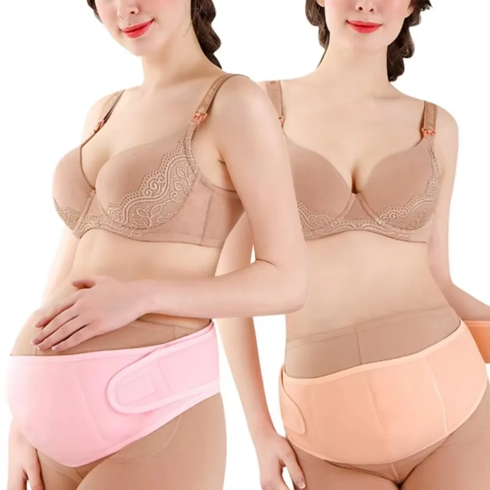 Adjustable Waist Maternity Support Belt Breathable Curved Design Maternity Belly Bands Cross Back Elastic