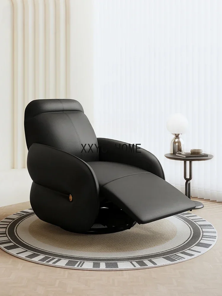 Bank Zwart Retro Franse Functie Elektrische Slaapschommelende Draaibare Fauteuil Anti-Krassen Stof Leer