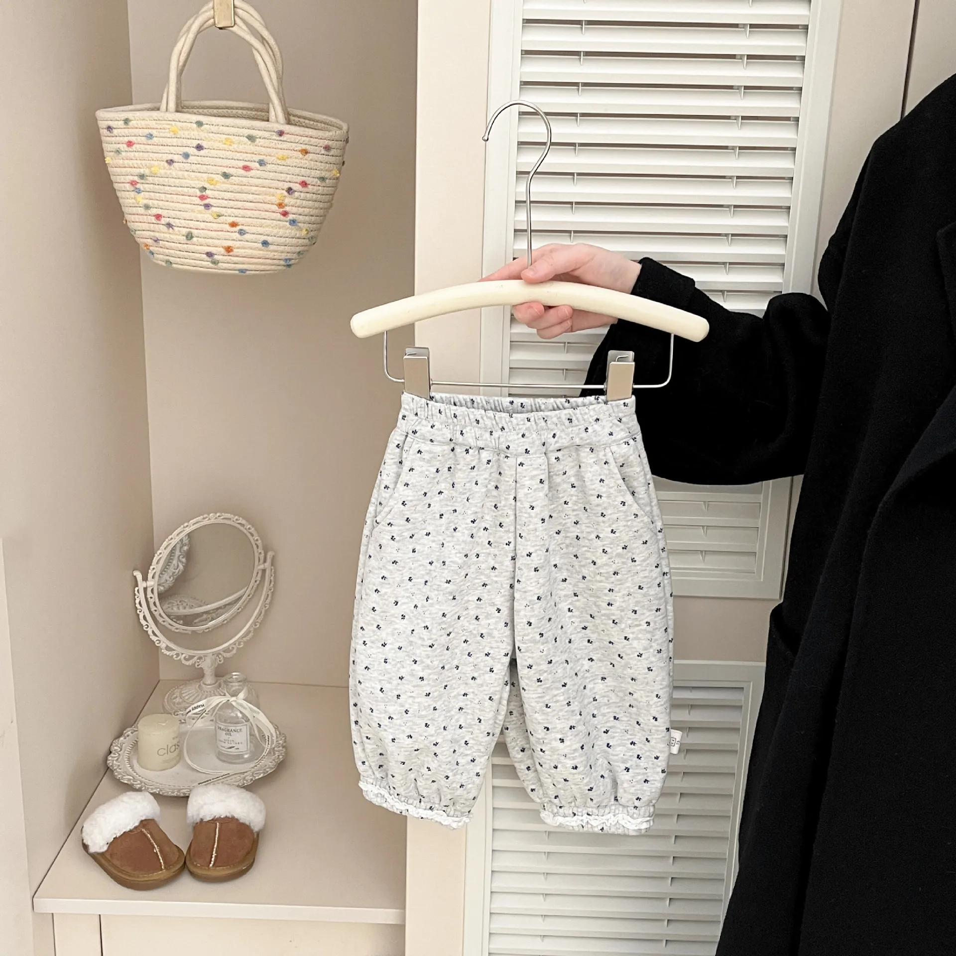 2025 شتاء جديد الطفل الصوف السراويل القطن الفتيات البولكا نقطة سراويل تقليدية زائد المخملية سميكة الرضع الفتيان بناطيل تدفئة الاطفال الملابس #5