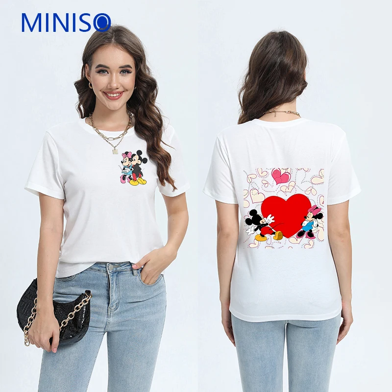 

Personalized T Shirt Clothes Tops Tees Disney Mickey Minnie Printed Cotton Clothing Brands Trends Ladies Large Size Summer 2025