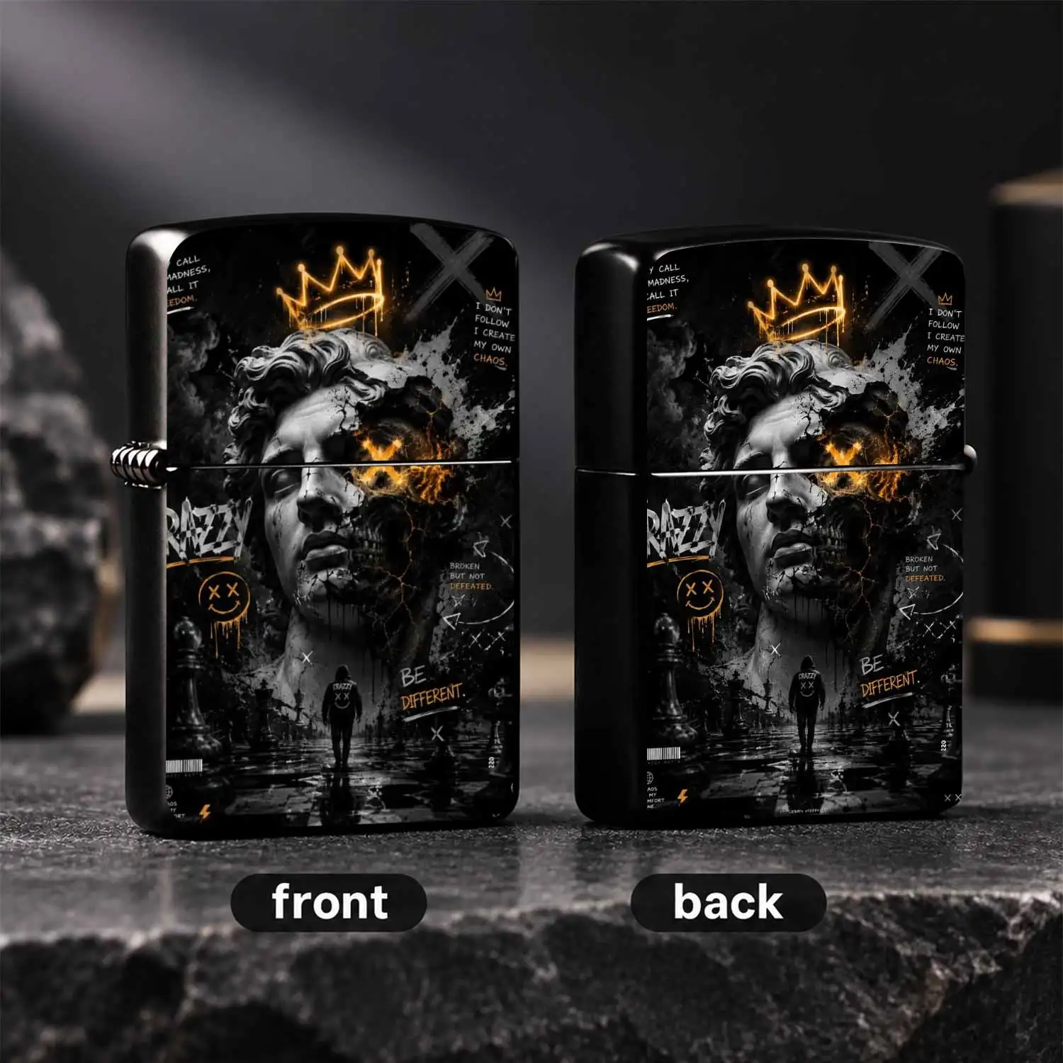 Trendy Street Style Plaster Figure Lighter, Creative Graffiti Print Design, Portable Lightweight Ignition Tool For Daily Outdoor Home Office Use, Unique Exquisite Gift Choice For Friends Family On Various Occasions A Humorous And Interestin