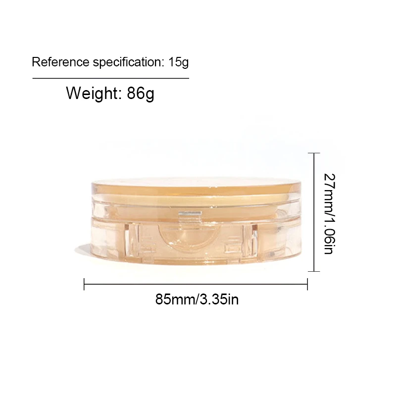 حاوية بودرة بلاستيكية سائبة محمولة - برطمان فارغ مع غربال ومرآة ومنخل للسفر والاستخدام التجميلي #6