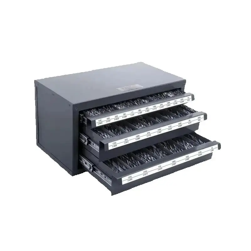 SucceBuy Steel Drill Dispenser Organizer Cabinet Storage Drill Bit Dispenser Cabinet Three-Drawer Drill Bit Organizer Cabinet