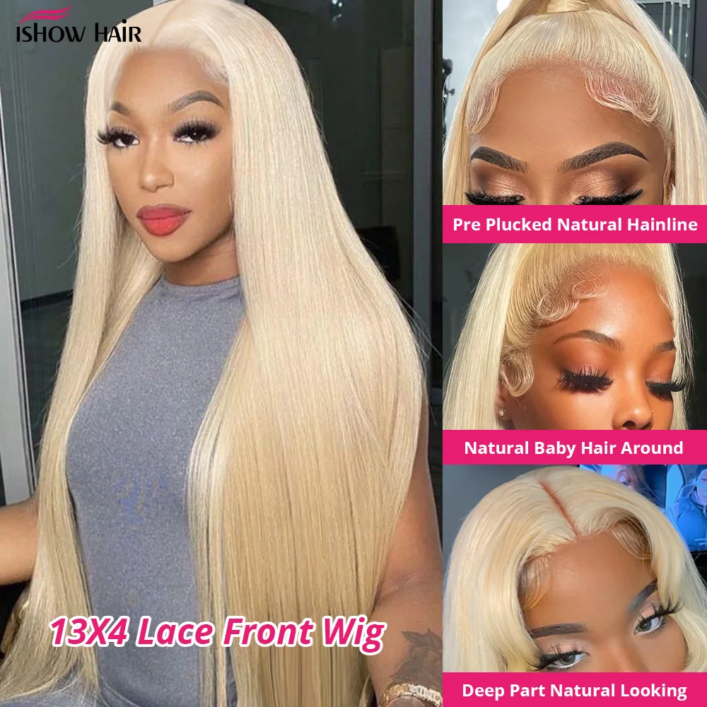 Ishow 613 Full Lace Human Hair Wig Blonde Lace Front Wig Human Hair Full Lace Wig Straight 13x4 Lace Front Human Hair Wig