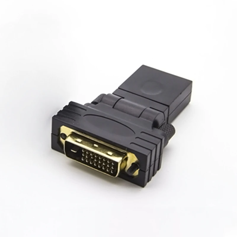 HDMI-compatible to DVI 24+1 Pin Adapter 360-degree Rotatable HD 4K 1080P Female to Male Converter Adapter for PC TV Projector