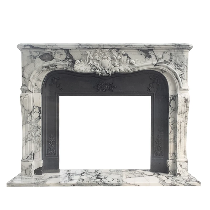 Marble fireplace stone carving large white stone fireplace shelf Bulgari white fireplace decorative cabinet