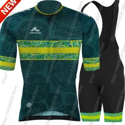 2025 Australia National Team Cycling Jersey Set Summer Clothing Short Sleeve Road Bike Shirts Suit MTB Shorts Wear Maillot Ropa
