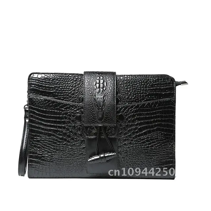 

Luxury Designer Clutch for Men Fashion Crocodile PU Leather Men's Business Bag Bag Clutch Hasp Handbags Clutches Zipper Evelope